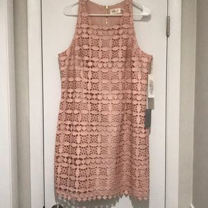 Eliza J Pink Lace Racerback Dress NWT